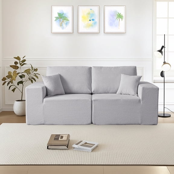 Orhopui Orhopui Cloud Loveseat Sofa,Upholstered Floor Sofa Boneless Couch,2-Seater Large Bean Bag Chair f for Living Room, Bedroom, Apartment, Office