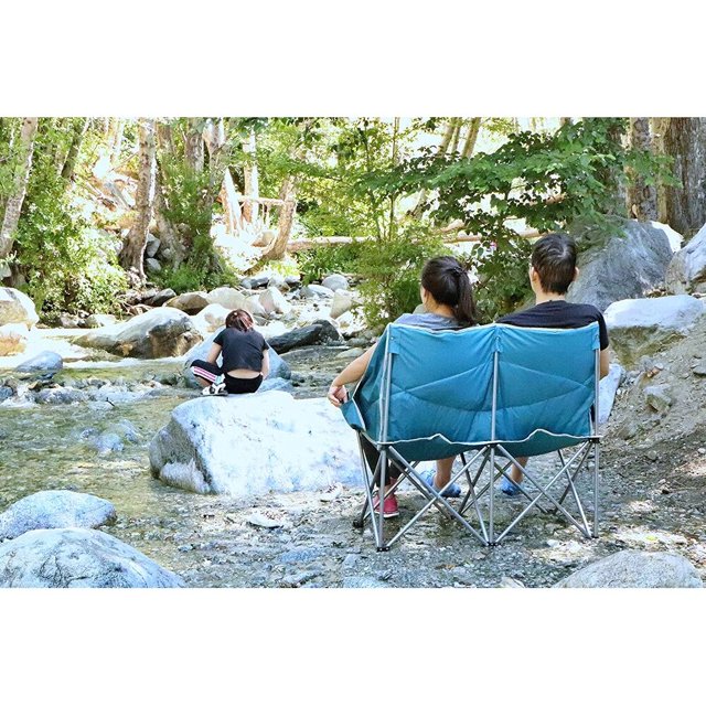 Loveseat, Double Camping Chair, Oversized Folding Camp seat with Strap