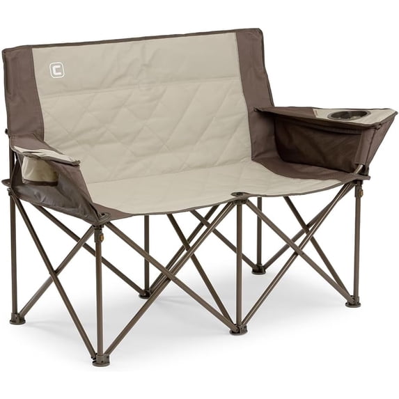CORE Loveseat Double Outdoor Camping & Tailgate Chair, Mocha