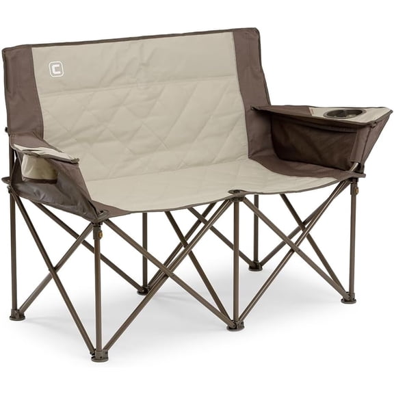 CORE Loveseat Double Outdoor Camping & Tailgate Chair, Mocha