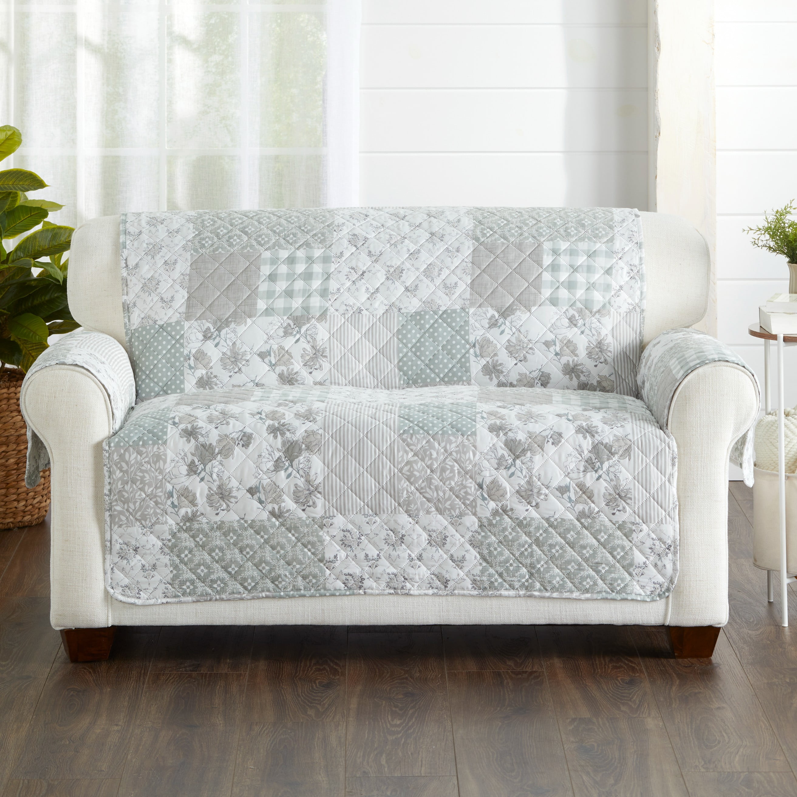 Loveseat Furniture Protector Patchwork Pattern Quilted Cover for