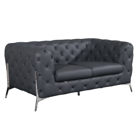 Loveseat | Ideal for Living Room with Comfortable Seating | Top Grain Italian Leather and Kiln - dried Hardwood Frame | Solves the Problem of Unstable and Uncomfortable Seating