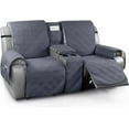 thumbnail image 1 of Loveseat Recliner Cover with Console, Non-Slip Pet Cover for Dual Loveseat Recliner, Split Reclining Loveseat Cover Recliner Furniture Protector with Elastic Straps (2 Seater, Dark Grey), 1 of 5