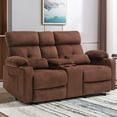 thumbnail image 1 of Loveseat Recliner, Power Reclining Loveseat, Electric Reclining Loveseat with Heat and Massage, Fabric Reclining Loveseat with Console, Cup Holders, Lumbar Support for Living Room, 1 of 7