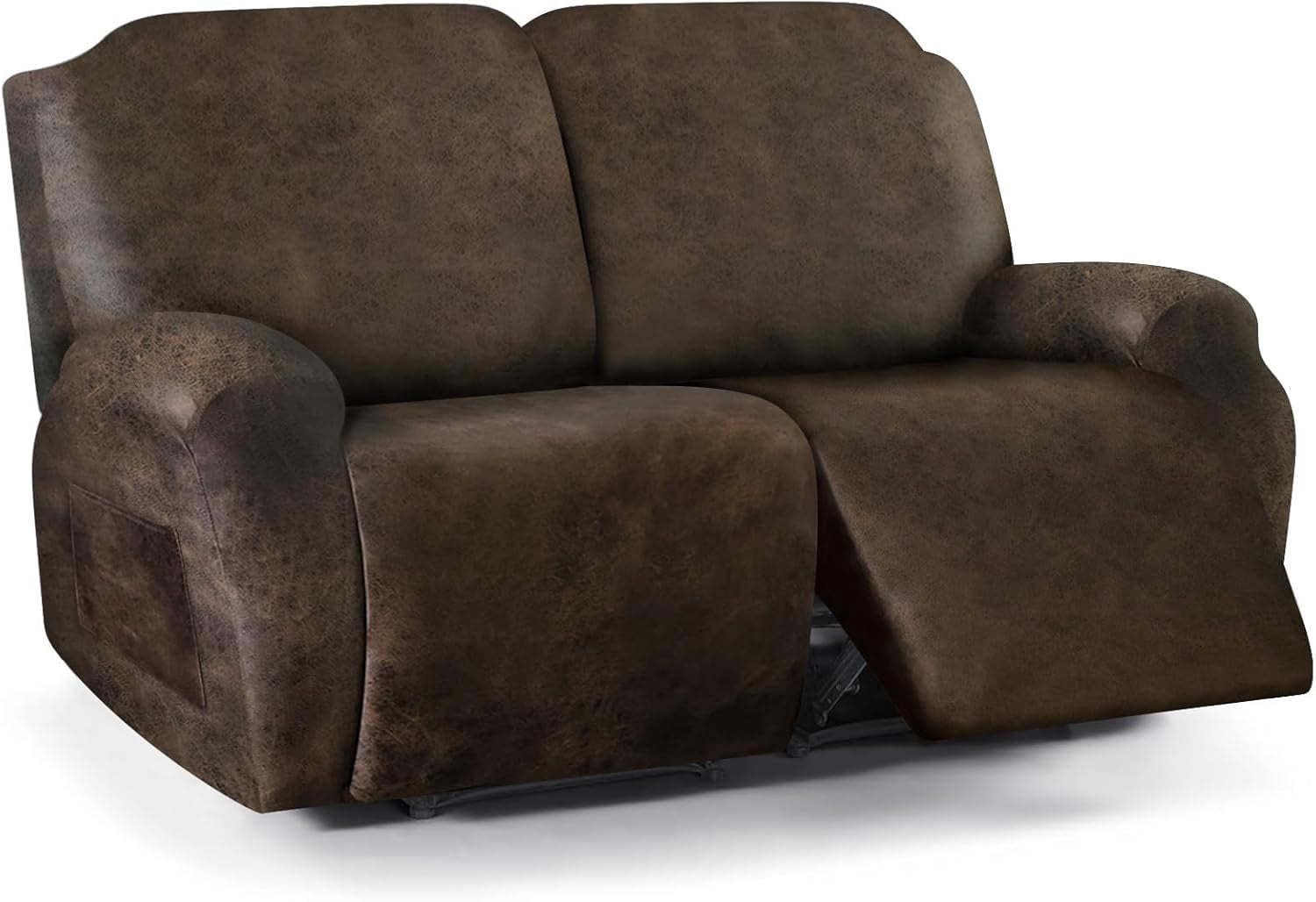 Loveseat Recliner Slipcover Large Size Oversized - 6 Pieces Stretch
