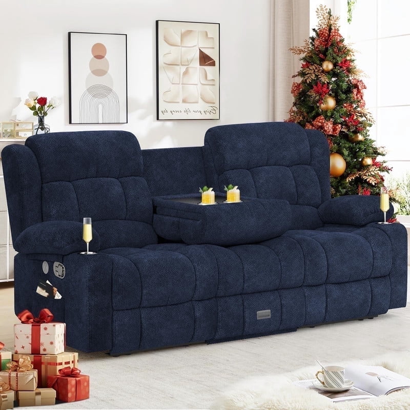 ODUMDUM Loveseat Recliner Sofa, Flip Middle Backrest Design 3 Seat ...