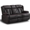 thumbnail image 1 of Loveseat Recliner Sofa RV Recliner Couch, Manual Reclining Loveseat with Console for Living Room Home Theater Seating with AC/USB C/USB and Drawer, 1 of 10