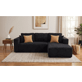 thumbnail image 1 of 102" Modular Sectional Boneless Sofa, L-Shaped Cloud Couch with Right Facing Chaise, No Assembly Corduroy Sleeper Sofa, Plush Deep Seat Modular Couch with Toss Pillows for Living Room, Black, 1 of 7