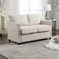 thumbnail image 1 of Loveseat Sofa, 52" Modern Upholstered 2 Seater Sofa Couch with Thick Removable Seat Cushion, Chenille Fabric Deep Seat Sofa for Living Room Small Space Apartment, Beige, 1 of 7