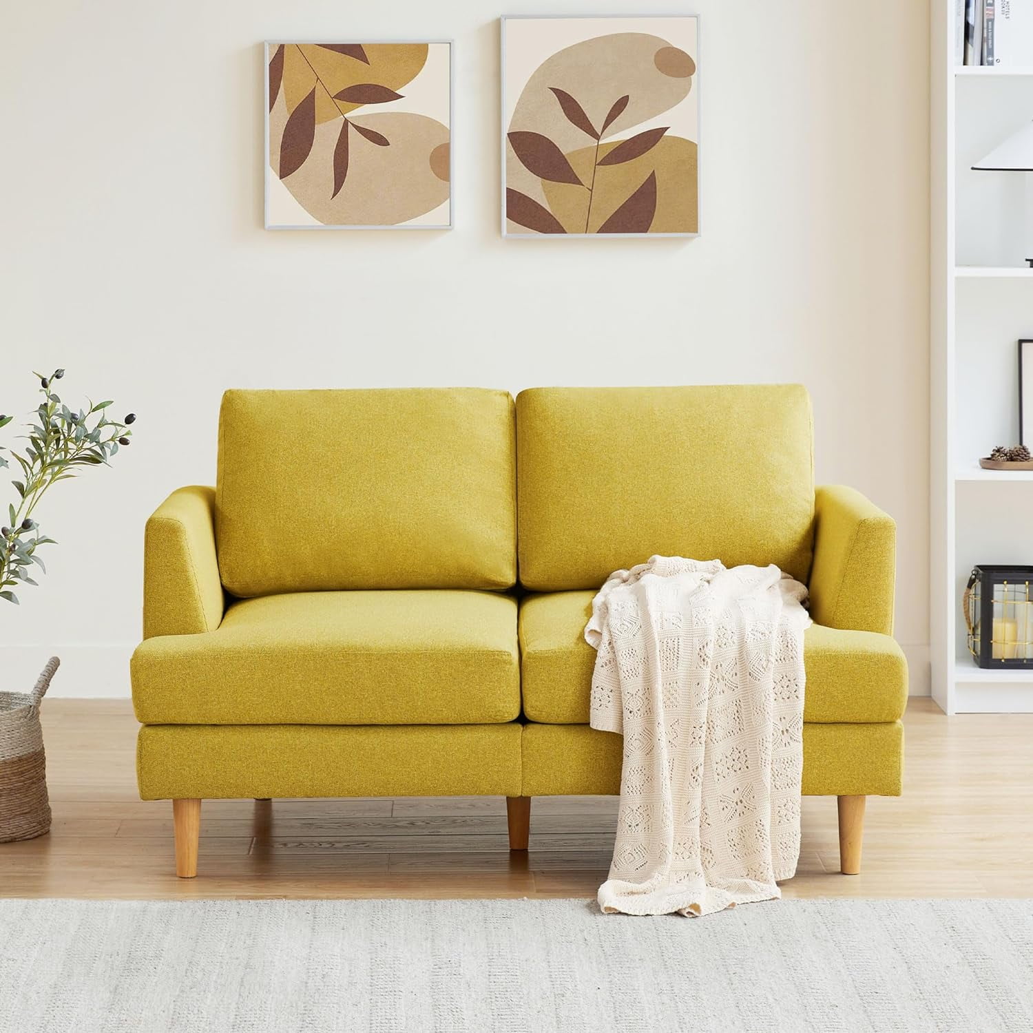 Loveseat Sofa 56" Small Couches for Small Spaces Mid Century Love Seat