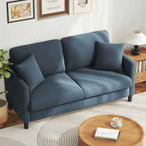 Neche 65" Sofa Couch for Living Room Office Small Space, Comfy Loveseat in a Box, Blue