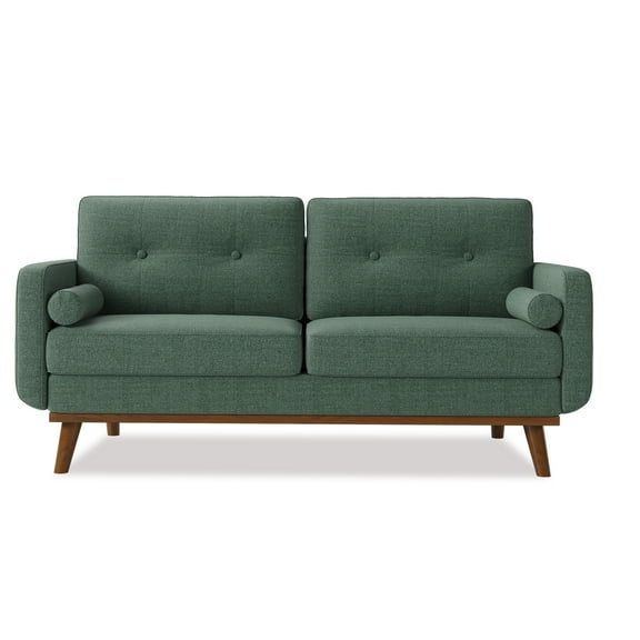 Loveseat Sofa,65" Love Seat,Comfy Small Loveseat for Small Spaces,2 Seater Sofa Couch for Bedroom,Upholstered Couch with Button Tufted Design & Wood Legs for Living Room