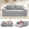 thumbnail image 1 of Loveseat Sofa Bed Boneless Couch, Convertible 2-in-1 Design, Corduroy Fabric - Compact Memory Foam Couch for Small Spaces, Apartments, Home Office & Bedroom （Grey）, 1 of 8