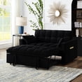 thumbnail image 1 of Loveseat Sofa Bed with Square Arms and Storage | Soft Velvet, Convenient for Relaxation, 1 of 5