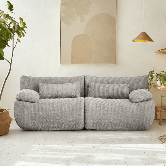 Loveseat Sofa, Cloud Boneless Couch for Living Room - Modern Modular Sectional Sofa, Oversized Deep Seating with Plush Cushions, No Assembly Required for Apartment, Bedroom