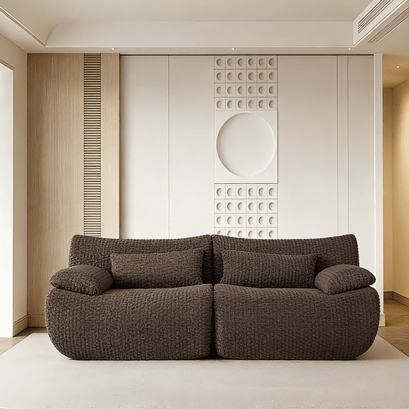 Loveseat Sofa, Cloud Boneless Couch for Living Room - Modern Modular Sectional Sofa, Oversized Deep Seating with Plush Cushions, No Assembly Required for Apartment, Bedroom