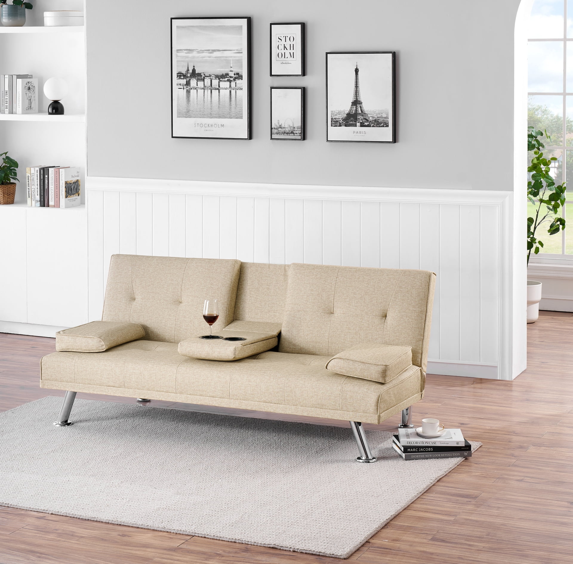 Loveseat Sofa with Coffee Table, Multifunctional Sleeper Sofa Couch ...