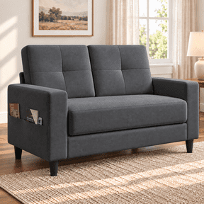 53" Loveseat Sofa - Comfortable Modern Design Couch for Small Spaces, Easy Assembly and Noise-Free, Dark Grey
