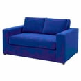 thumbnail image 1 of Loveseat Sofa Couch, Blue Navy, Velvet, Living Kitchen Cafe Bistro Hospitality Restaurant, Modern Contemporary Boutique HB34510, 1 of 8