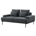 thumbnail image 1 of Loveseat Sofa Couch, Dark Grey Gray, Fabric, Living Kitchen Cafe Bistro Hospitality Restaurant, Modern Contemporary HB34542, 1 of 8