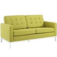 thumbnail image 1 of Loveseat Sofa Couch, Green, Fabric, Living Kitchen Cafe Bistro Hospitality Restaurant, Modern Contemporary HB32822, 1 of 4