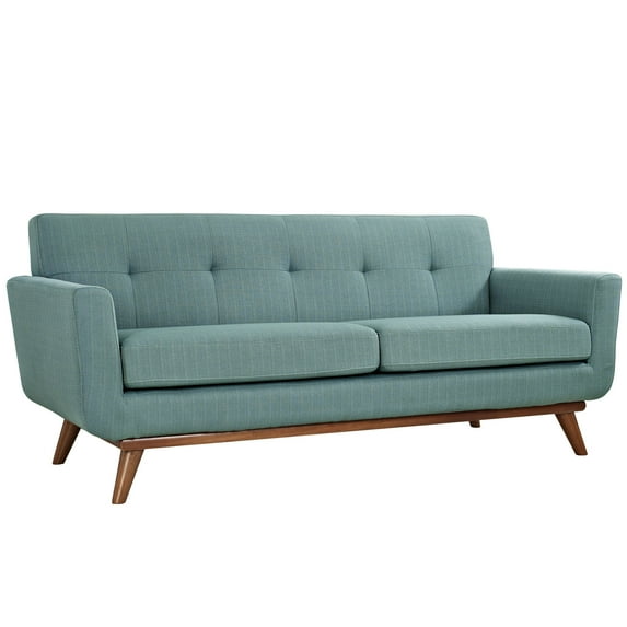 Loveseat Sofa Couch, Light Blue, Fabric, Living Kitchen Cafe Bistro Hospitality Restaurant, Modern Contemporary HB32528