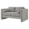 thumbnail image 1 of Loveseat Sofa Couch, Light Grey Gray, Fabric, Living Kitchen Cafe Bistro Hospitality Restaurant, Modern Contemporary HB34800, 1 of 9