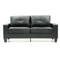 thumbnail image 1 of Loveseat Sofa Couch,Modern Upholstered 2 Seater Sofa with Soft Back and Wooden Legs,Leisure Sofa Couch Comfy Sofa for Small Space Living Room Apartment,Black PU, 1 of 3