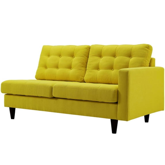 Loveseat Sofa Couch, Yellow, Fabric, Living Kitchen Cafe Bistro Hospitality Restaurant, Modern Contemporary HB33074