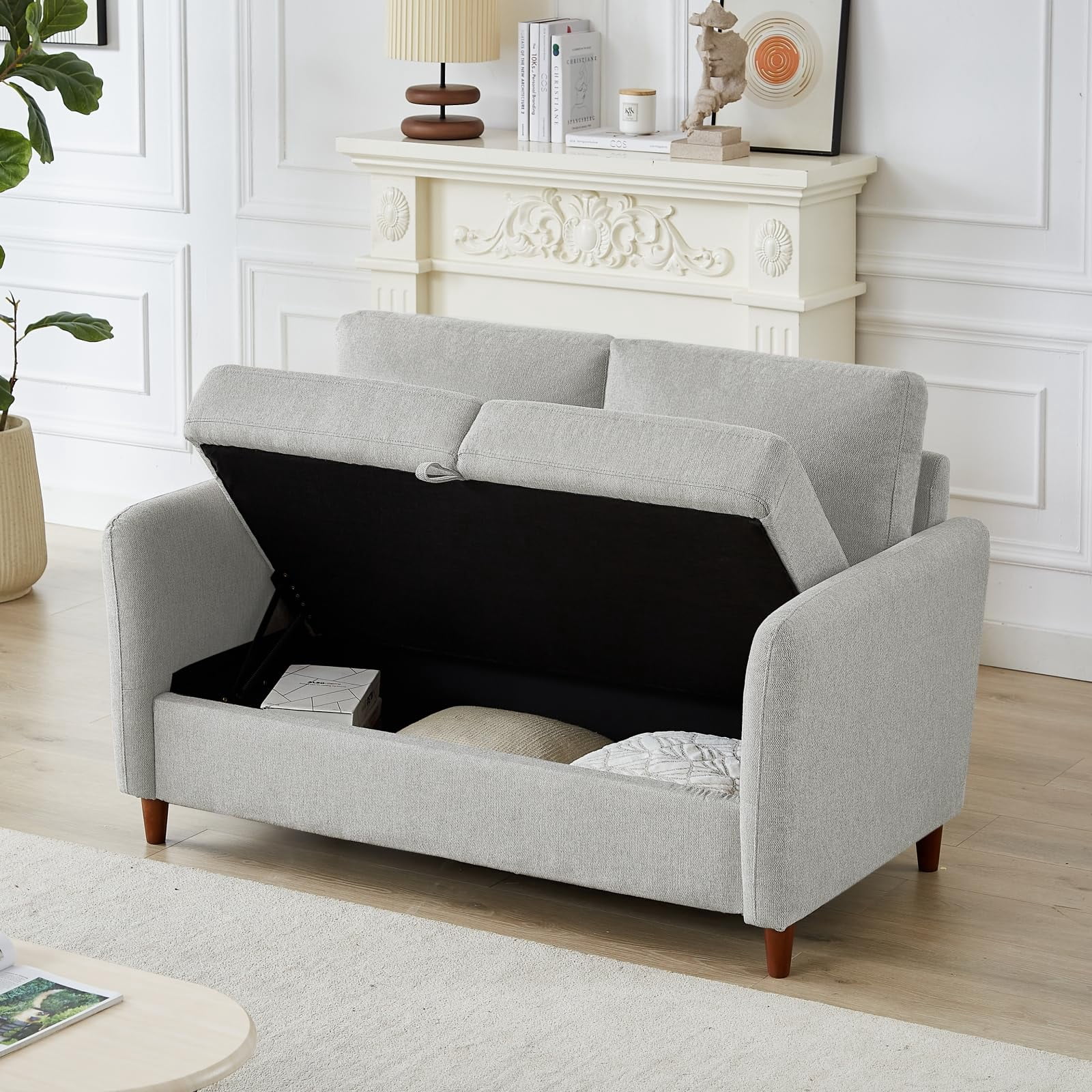 Loveseat Sofa Couch with Storage,Small Couches for Small Spaces,Comfy ...