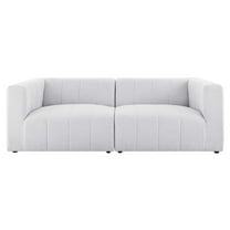 Loveseat Sofa, Fabric, Ivory White, Modern Contemporary Urban Design, Living Lounge Room Hotel Lobby Hospitality