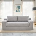 Loveseat Sofa with Memory Foam & Steel Frame - No Assembly, Convertible ...