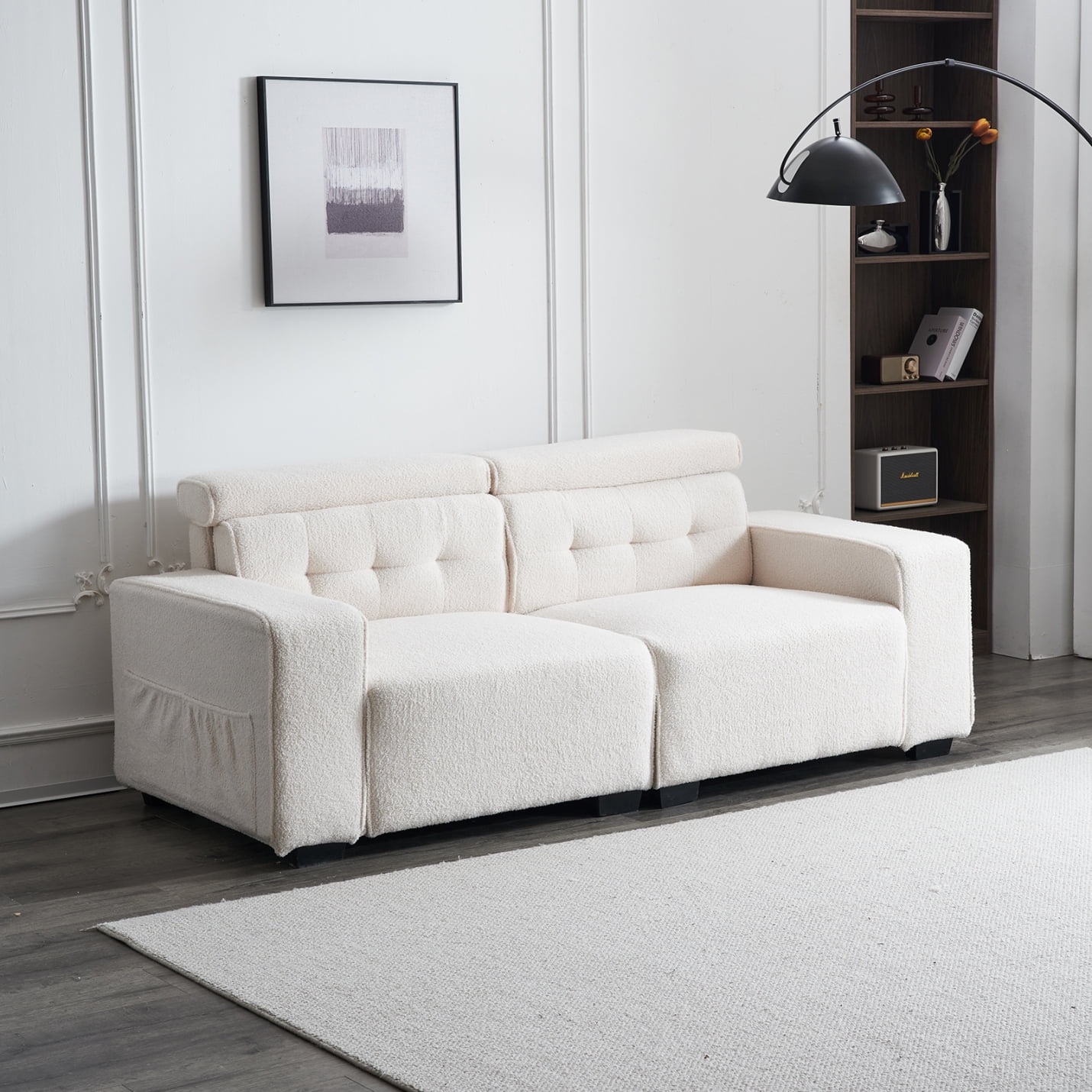 Teddy Velvet Modern Loveseat – Contemporary Couch For Living Room/Apartment/Office - View #5