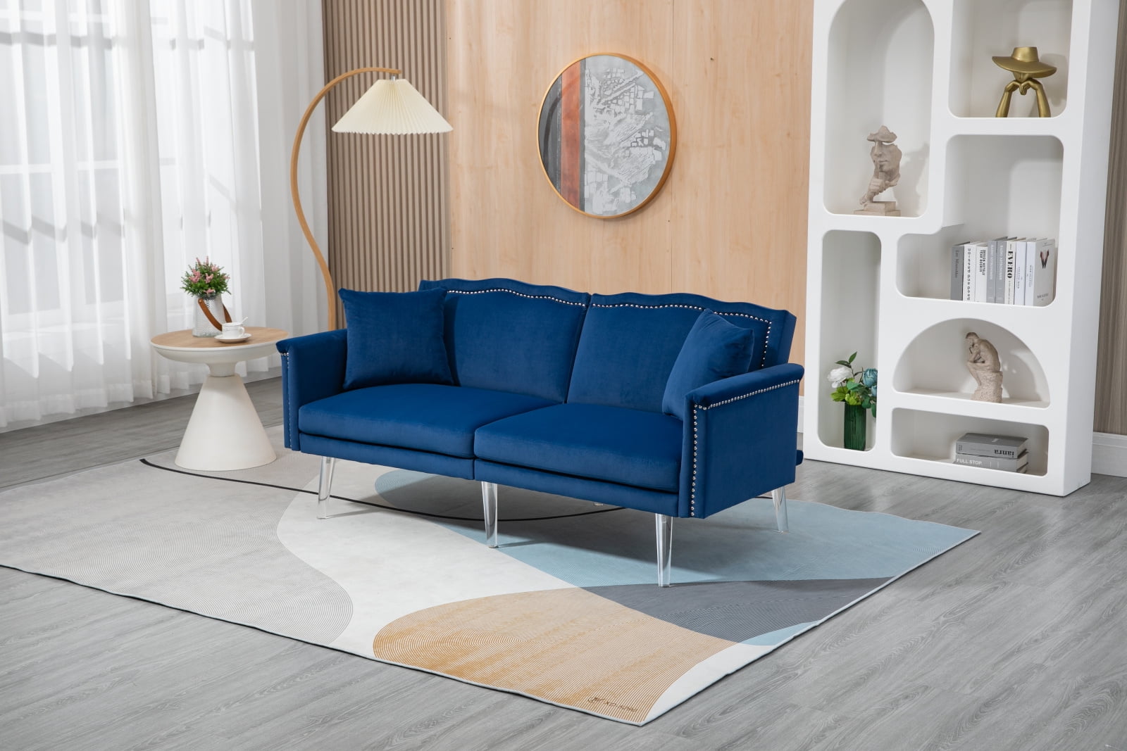 Velvet Upholstered Accent Sofa Couch