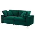 thumbnail image 1 of Loveseat Sofa, Velvet, Green, Modern Contemporary Urban Design, Living Lounge Room Hotel Lobby Hospitality, 1 of 8