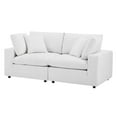 thumbnail image 1 of Loveseat Sofa, Velvet, White, Modern Contemporary Urban Design, Living Lounge Room Hotel Lobby Hospitality, 1 of 8