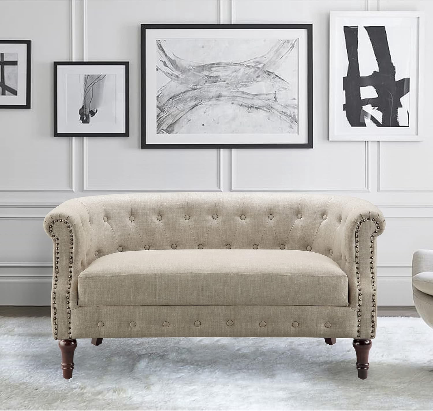 Loveseat Sofa for Living Room - Long Couch in a Box, Love Seat for Small Area, Couches for Living Room