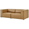 thumbnail image 1 of Loveseat and Sofa Set, Faux Vegan Leather, Tan, Modern Contemporary Urban Design, Living Lounge Room Hotel Lobby Hospitality, 1 of 10