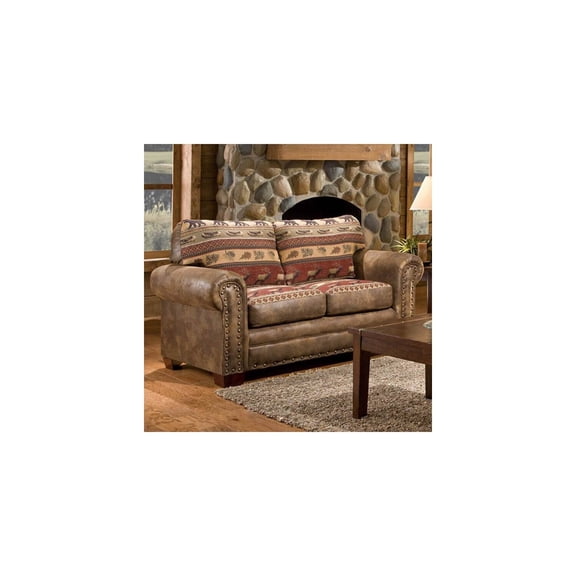 Loveseat for Living Room - Rustic Style Sofa