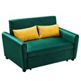 thumbnail image 1 of Loveseat with Fabric Upholstery and Pull Out Sleeper Bed, Green, 1 of 5