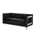 thumbnail image 1 of Loveseat with Velvet Upholstery and Acrylic Legs, Black, 1 of 5