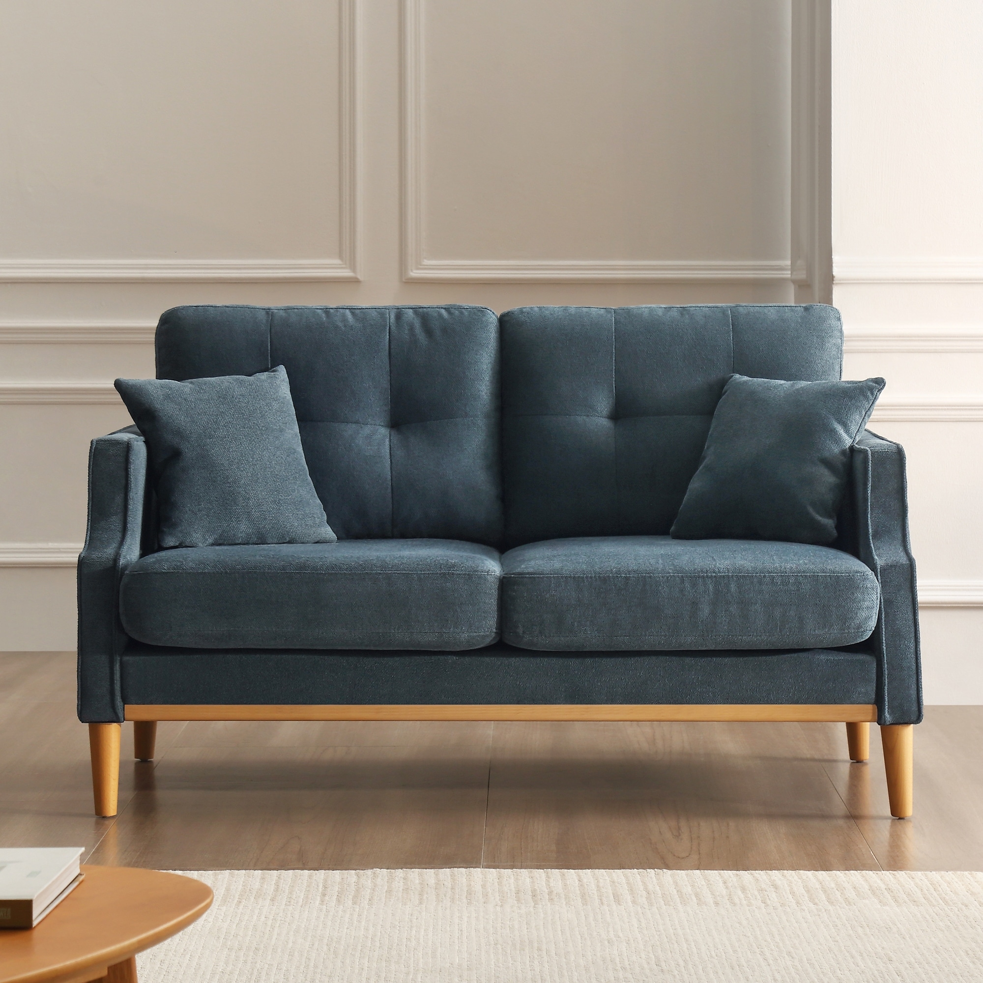 Loveseats 2 Seater Sofa For Primary Living Space Dark Blue