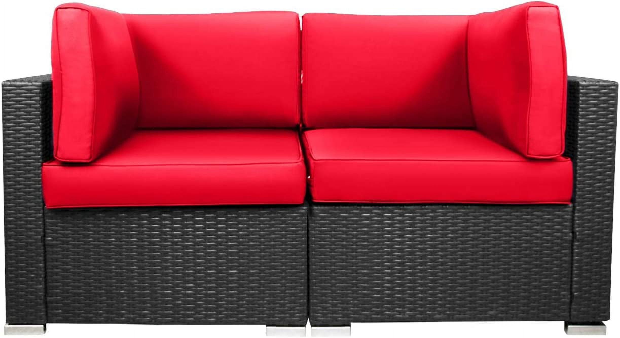 Loveseats Patio Sectional Corner Sofa All Weather Wicker Rattan Outdoor