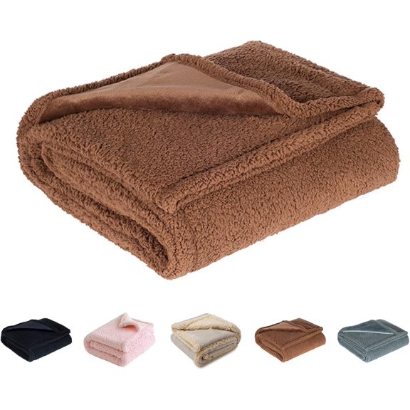 Loveshield Blanket Waterproof Luxury Fuzzy Soft Anti-Static Microfiber Bed Blanket for Bed Moisture Absorbing and Warm Flannel Blanket Machine Washable (Brown, 19.69 * 27.56in)