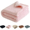 thumbnail image 1 of Loveshield Blanket Waterproof Luxury Fuzzy Soft Anti-Static Microfiber Bed Blanket for Bed Moisture Absorbing and Warm Flannel Blanket Machine Washable (Pink, 19.69 * 27.56in), 1 of 9