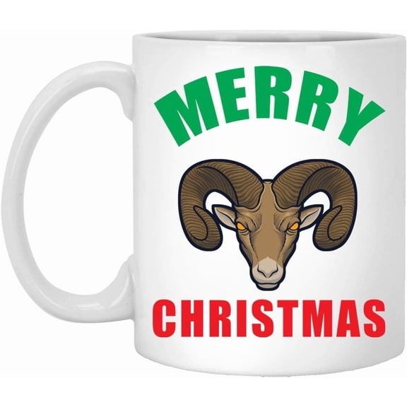 Lovesout Bighorn Sheep Head Animal Meowy Christmas 2025 Gifts New Years 2026 Decorations Coffee Mug White 11 oz
