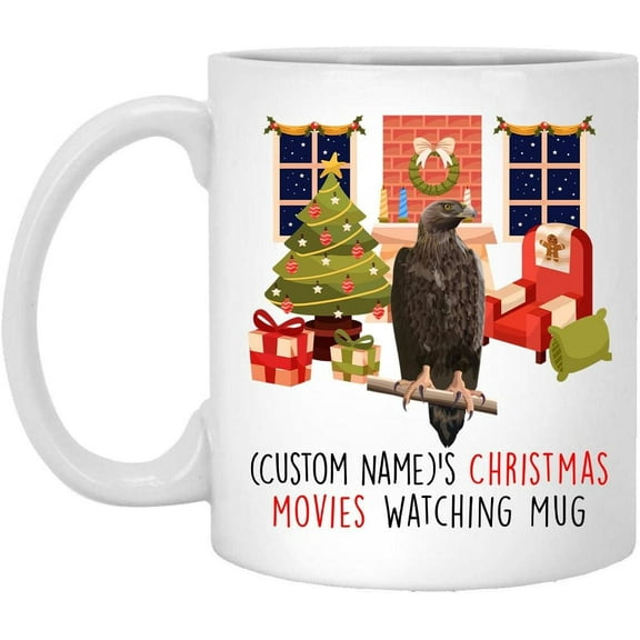Lovesout Falconry 2025 Christmas Movies Watching Mug Personalized Name Gifts 2026 New Year Eve Coffee Cup White 11 oz