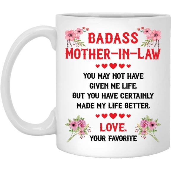 Lovesout Happy Mothers Day Badass Mother In Law Gift For Mothers Day Christmas 2025 Gifts White Coffee Mug 11oz