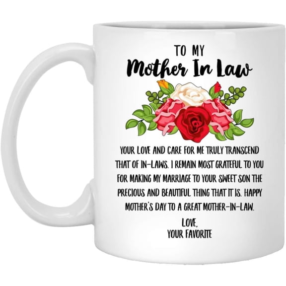 Lovesout Happy Mothers Day My Mother In Law From Daughter In Law A Great Mother In Law Christmas 2025 Gifts White Coffee Mug 11oz