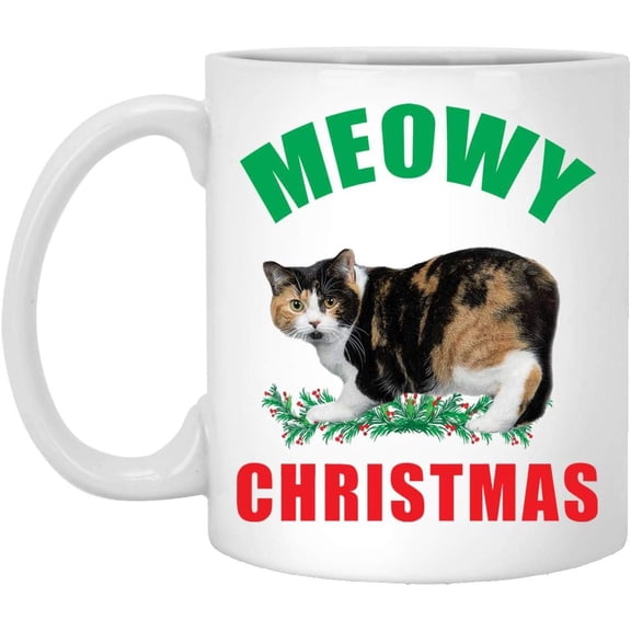 Lovesout Manx Cat Tortoiseshell Meowy Christmas 2025 Gifts New Years 2026 Decorations Coffee Mug White 11 oz
